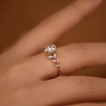 1CT Moissanite Diamond Rings Wedding Band for Women 925 Sterling Silver with Plated White Gold Bands Engagement Ring