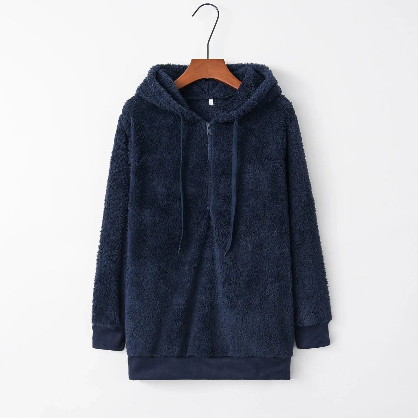 Fashion Trend Long-sleeved Hooded Solid Color, Women's Sweater Coat