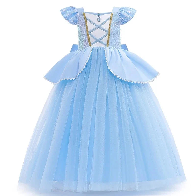 Children Costume Girl Dress Halloween Princess Cosplay Party Rapunzal Anna Elsa Birthday Clothes