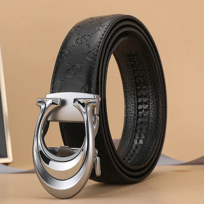 New 3.4cm fashion Women's Belt Formal Leather Canvas Male Belt High Quality Metal Automatic Buckle business Belt for men jeans