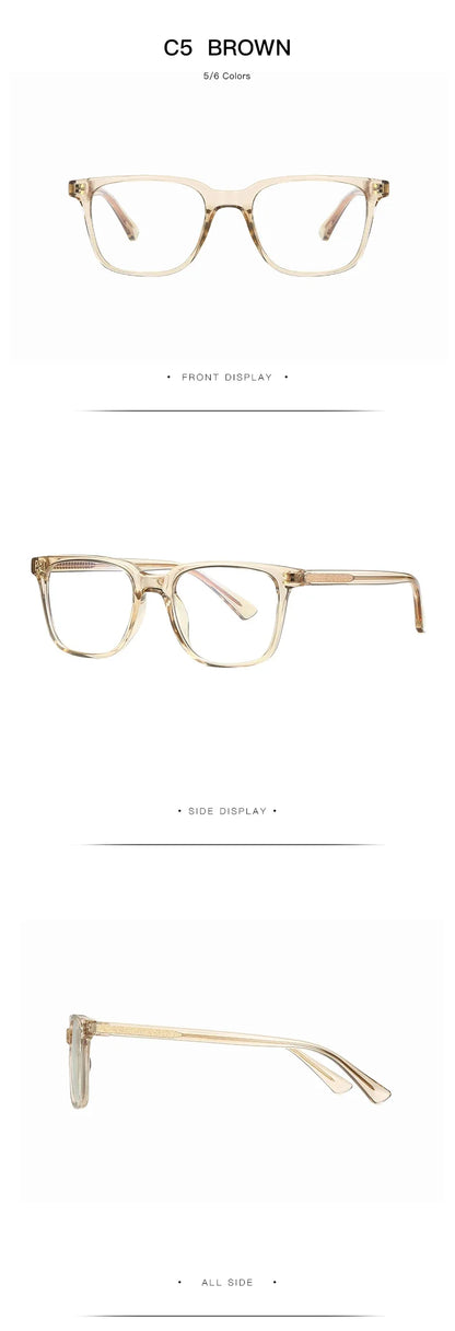 Men's Square Classic Eyeglass Frames Myopia Hyperopia Anti-Blue Light Reading Glasses Customizable Prescription PFD2082