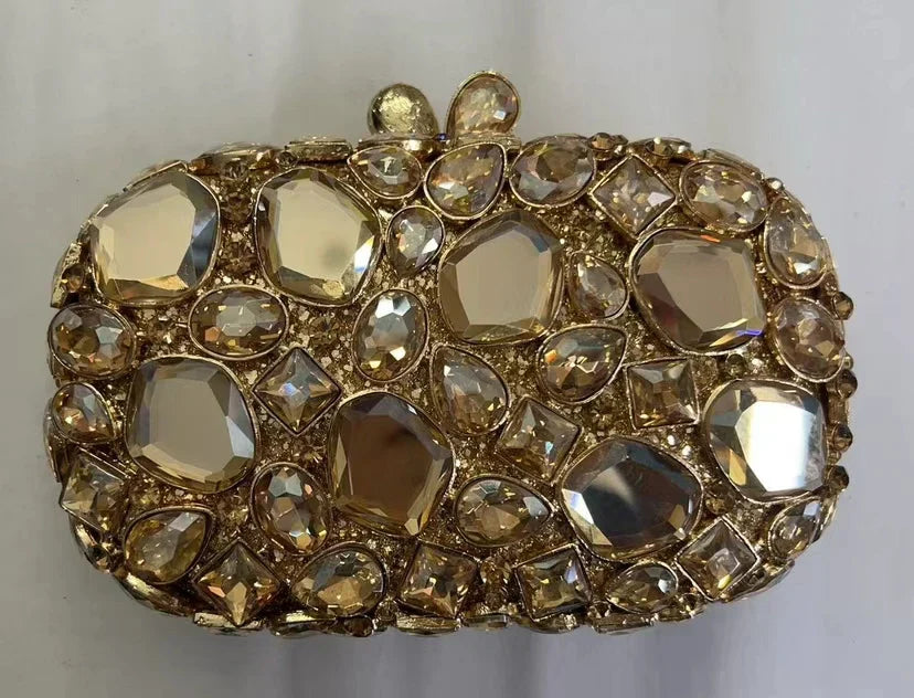 New Rhinestone Clutch Purse Women Elegant Wedding Party Bride Bag Prom Evening Handbag Sparkly Crystal Diamond Birthday Gift