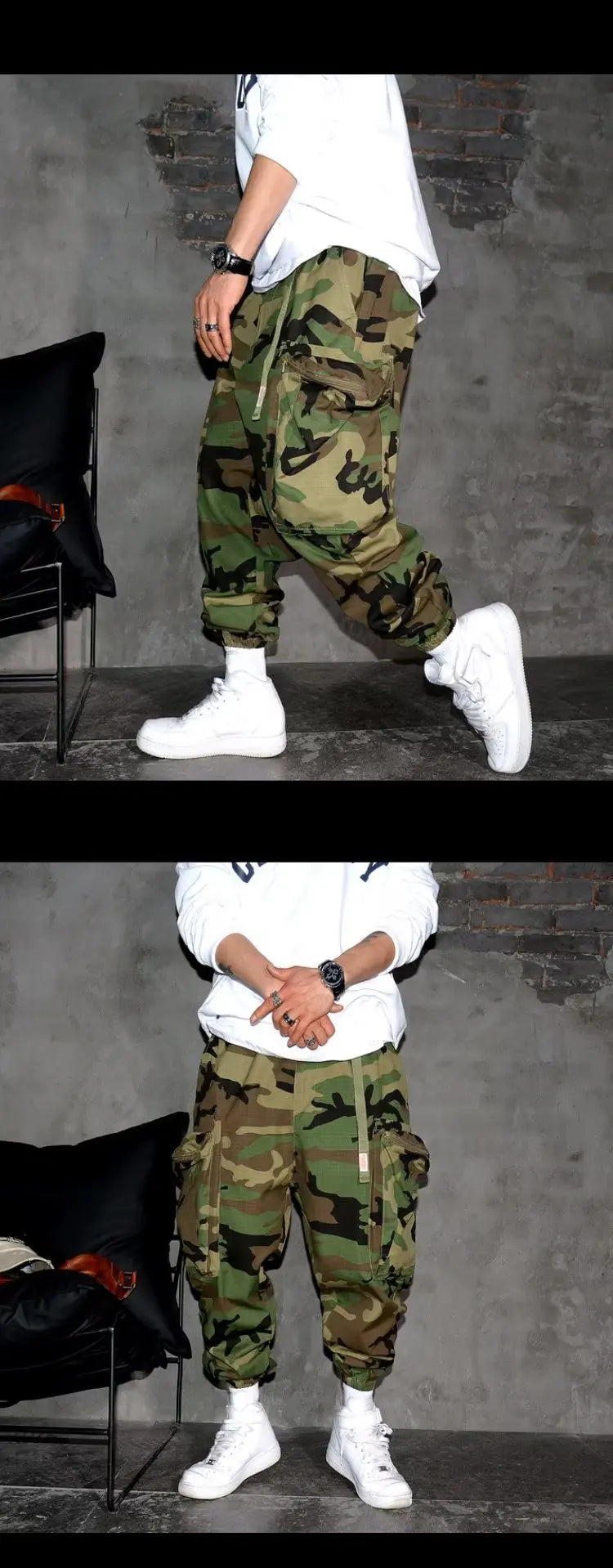 Cargo Pants For Men  2024 Korean style Casual Tightened Nine-point Pants Men's Trendy Multiple pockets Harem Pants