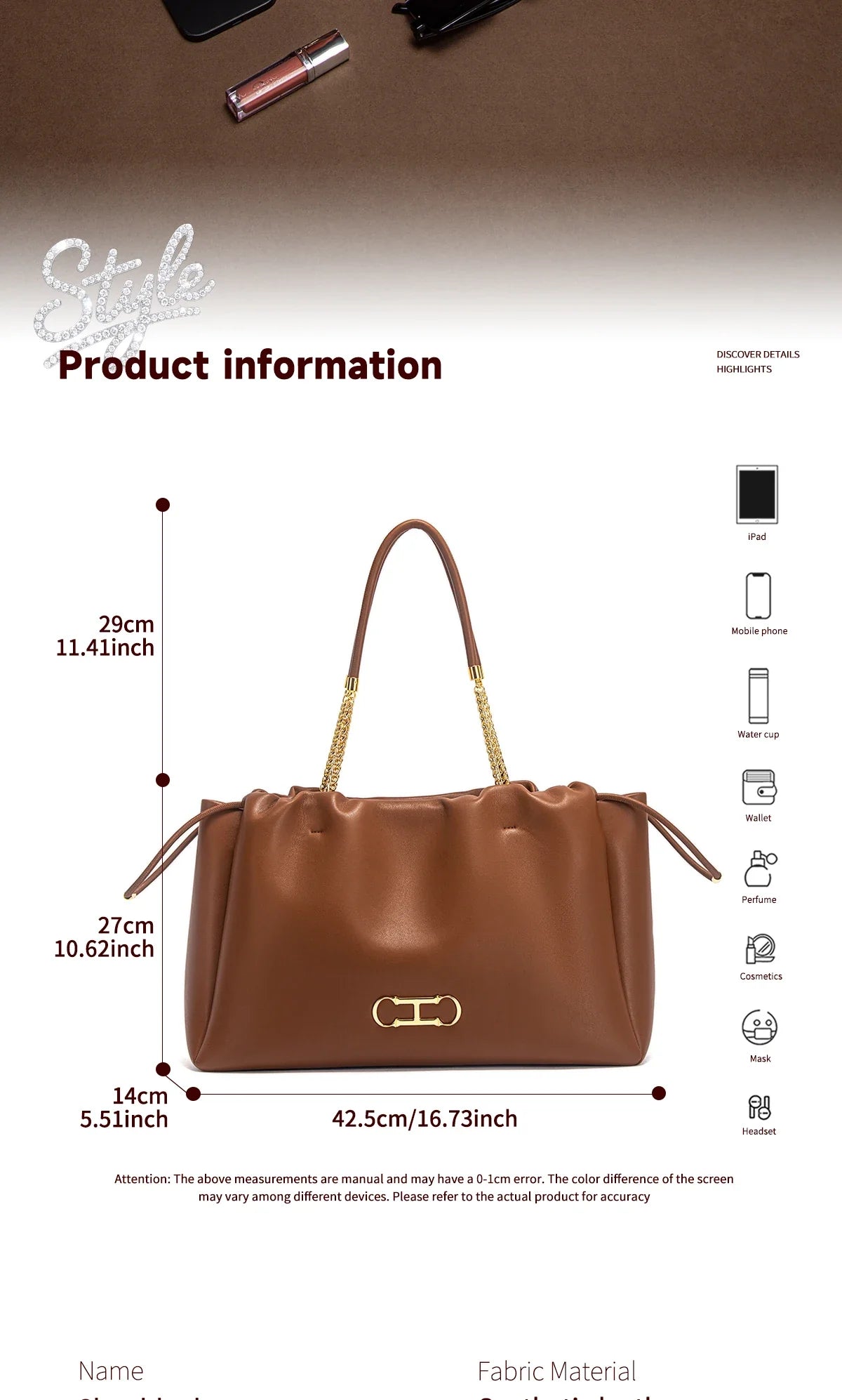 Fashion Classic Luxury Design Women's New Shoulder Bag Commuter Large Capacity Drawstring Design Bag