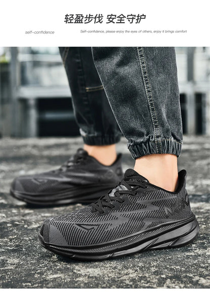 NEW Lightweight Safety Shoes Men Steel Toe Sneakers Anti-puncture Proof Breathable Work Safety Boots Man Comfortable Work Shoes