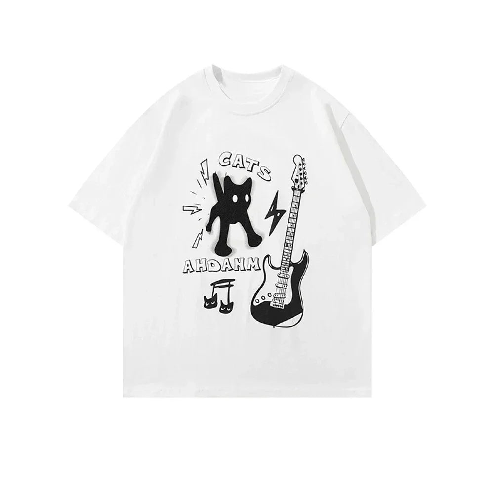 Kittens Avatar Blouse Women's T-shirt Female Y2k Clothes Girls Kawaii Tops House Pet Print Streetwear Cute Cat Graphic Clothing