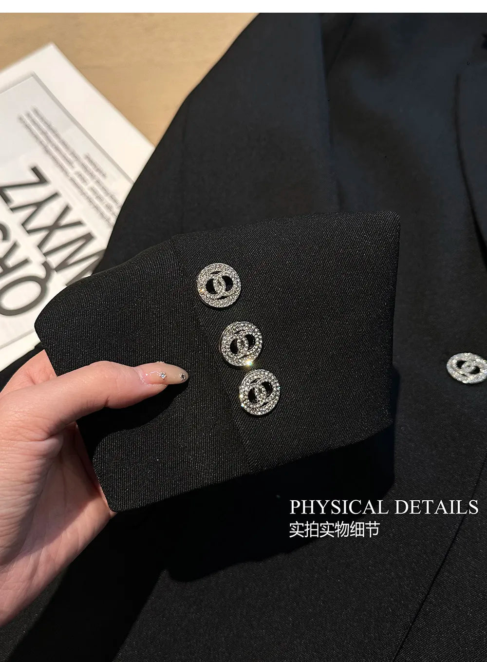 Women's Black Hollow Out Blazer Oversized Designer Suit Jacket Loose Fit Casual Office Blazer Fashion Coat Elegant Streetwear