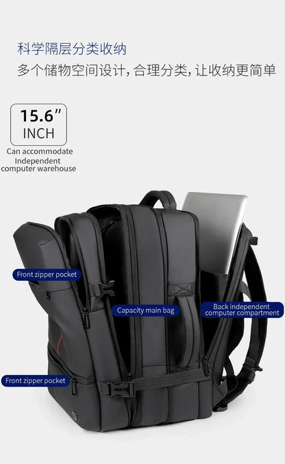 Men's Backpack with Expandable Vacuum Compression, Large Capacity, Dry and Wet Separation, Multifunctional Business Backpack for Short Business Trips