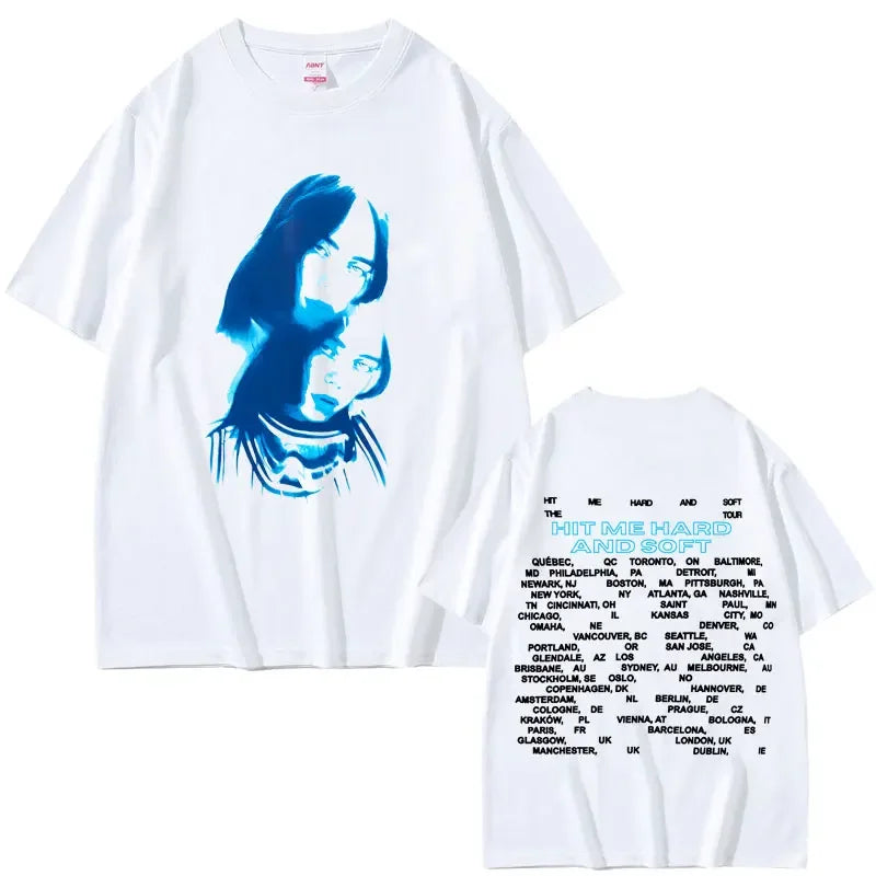 Hit Me Hard and Soft Do You Know To How Bend Same Style Print T-shirts Men Women Fashion Pop Music T Shirts Oversized T-shirt