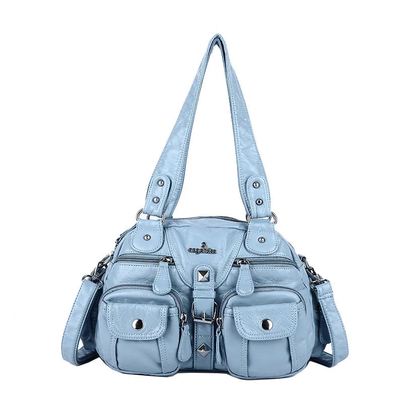 Bag Women Small Handbags Satchel Top-handle Handbag PU Shoulder Bag 8”x11” Dumpling Pack Multi-pockets Shoulder Bag