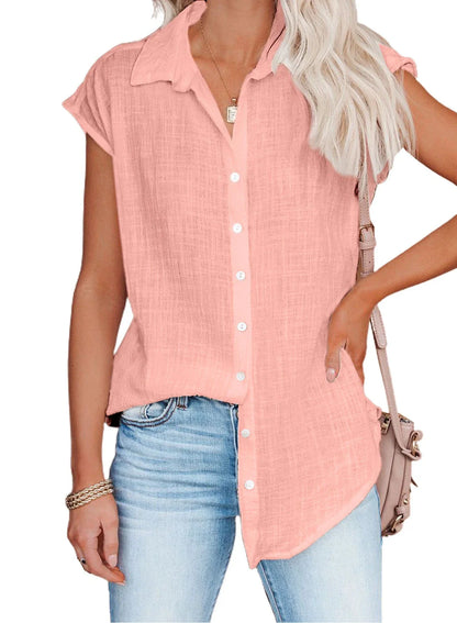 Summer Solid Cotton Linen Shirt Women's Clothing Casual Short Sleeve Tops Tee Ladies T-Shirts Blusas Thin Loose T Shirt Woman