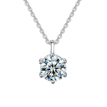 2.0ct VVS1 D Color Moissanite Necklace 925 Soild Sterling Sliver Chain with Certificate Fine Jewelry for Woman