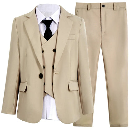 Multi-colors Boys Formal Suit Set 4 Pieces 3-14T Fast Delivery Kids Slim Fit Suits Wedding Ring Bearer Outfit Handsome Tuxedo