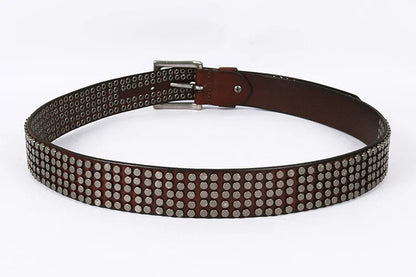 Top Heavy Metal Genuine Leather Belt Men Cowskin Cowboy Belt Ceinture Homme Punk Jeans Strap Wide Cinturon Mujer Waistband