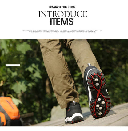 Men's Hiking Shoes Waterproof Leather Outdoor PU Shoes Wear-resistant Men Trekking Walking Hunting Tactical Sneakers