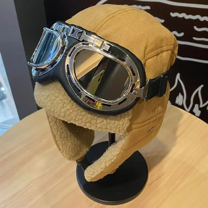 Unisex Aviation Trapper Hat - Korean Style Thermal Windproof with Ear Flaps for Cycling Winter
