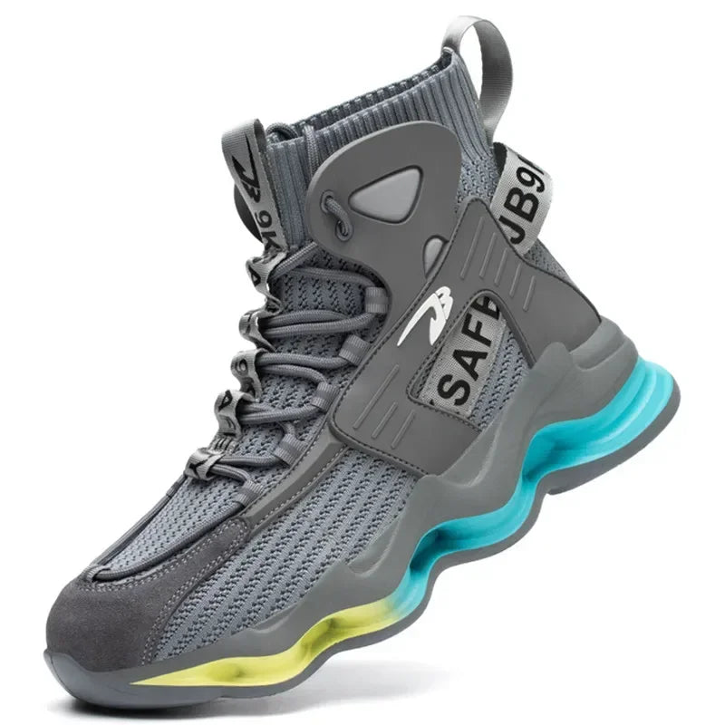 European Plus Size 50 Newest Design Men Wrok Safety Boots Anti-smash Steel Toe Cap Indestructible Construction Industry Shoes