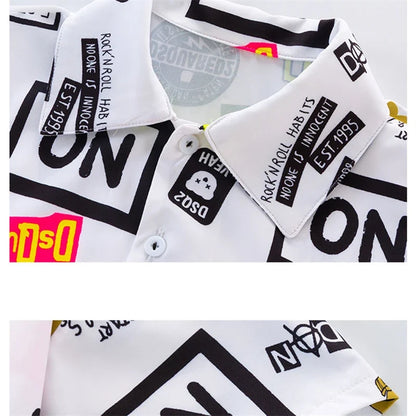 Hot Sale Cheap Price Kids Boy Summer Clothing Set Shirt And Shorts 2 Pieces Clothes Set with Printed Children Casual Streetwear