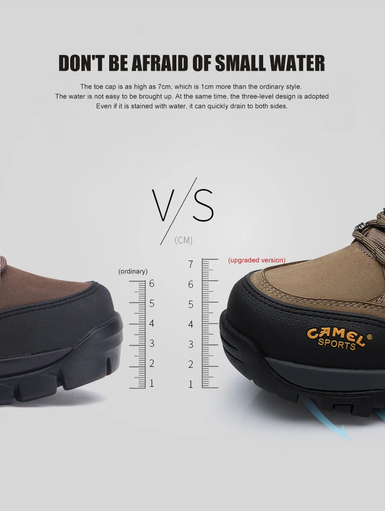 Outdoor Hiking Shoes Waterproof Breathable Leather Tactical Trekking Shoes for Men Male Sneakers Climbing 2025 New