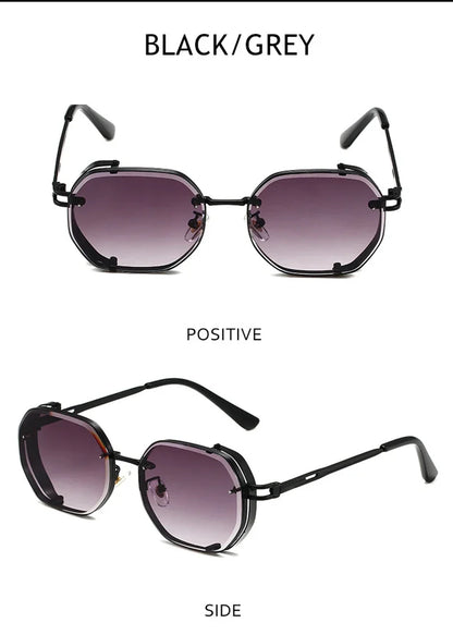 Square Punk Sunglasses For Men 2023 Luxury Steampunk Vintage Fashion Glasses Retro Shades Lunette De Soleil Homme Gafas De Sol