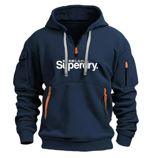 Men's hooded pullover for autumn and winter, outdoor jogging sweatshirt, versatile hooded sweatshirt for daily use