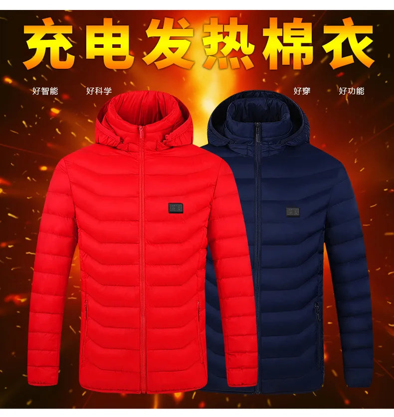 21 Areas Heated Jacket Women's Warm Vest USB Men's Heating Jacket  Waterproof Winter Heated Jackets Ski Clothing Coat Heated