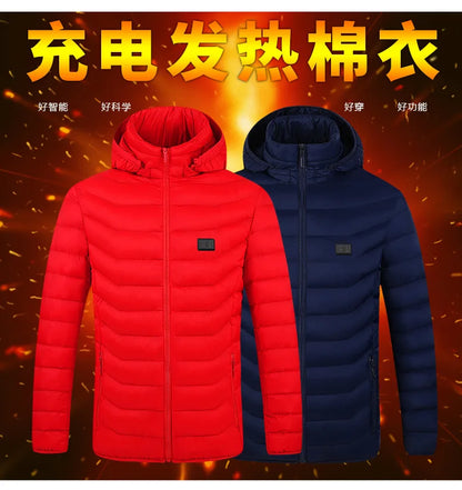 21 Areas Heated Jacket Women's Warm Vest USB Men's Heating Jacket  Waterproof Winter Heated Jackets Ski Clothing Coat Heated