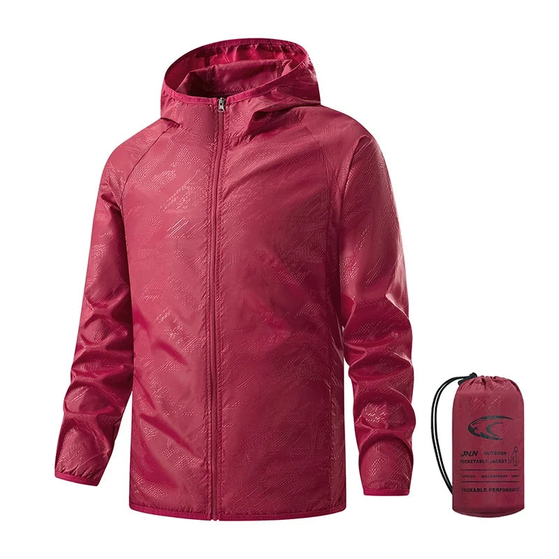 Men's Women's Waterproof Hiking Jackets Quick Dry Sun Protective Windbreaker Unisex Camping Climbing Outdoor Rain Coat