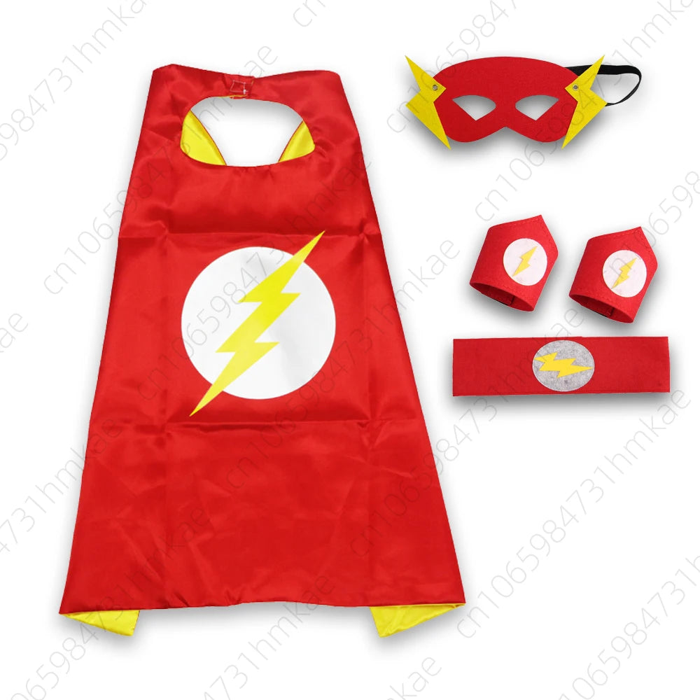 Superhero Halloween Masquerade Mask Cape Cloak Anime Spider Man Batman Cloak Action Figure Toys Cosplay Party Gift