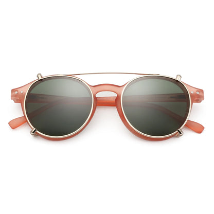 Steampunk Style Clip On Sunglasses for Men Women Anti Blue Light Glasses+Polarized Clip Fashion/Retro Computer Eyewear
