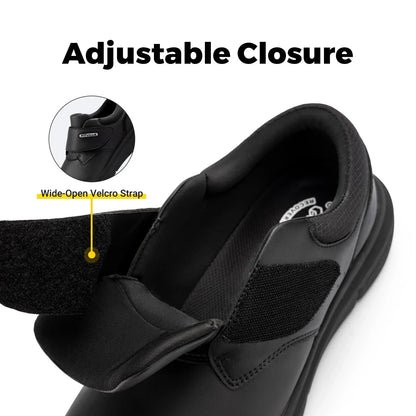 Extra Wide Men's Shoes Leather Diabetic Shoes Walking for Elder Orthopedic Toes Swollen Feet Non-Slip Arch Support