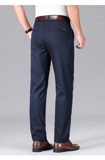 2024 Summer New Men's Business Thin Straight Casual Pants Classic Style cotton Stylish Stretch Luxury Trousers Male Brand