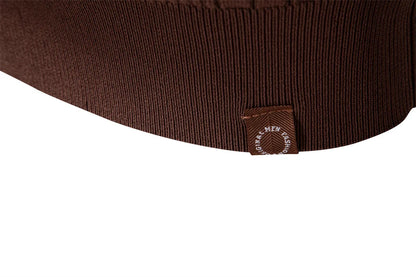 2025 Button Down Polo Shirt Men Solid Color Stripe Long Sleeve Fall Winter Luxury Warm Touch Business Casual Mens Polo Shirts