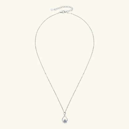 Collier Argent 925 Sterling Silver Pendant Necklace Certified 6.5mm Round Cut Moissanite Infinity Necklace for Women
