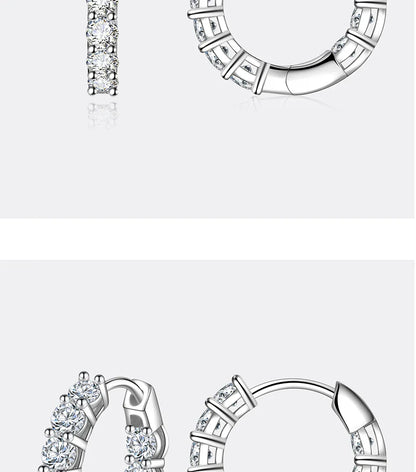 1.8CT All Moissanite Earrings for Women S925 Pure Silver GRA Certified Diamond Temperament Fashion Wedding Party Jewelry