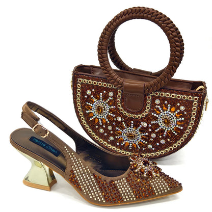 Elegant Women's Shoes and Bag Sets Wedding Party Bags and Shoes Comfortable Mid Heel Shoes Commuting Shoes for Women