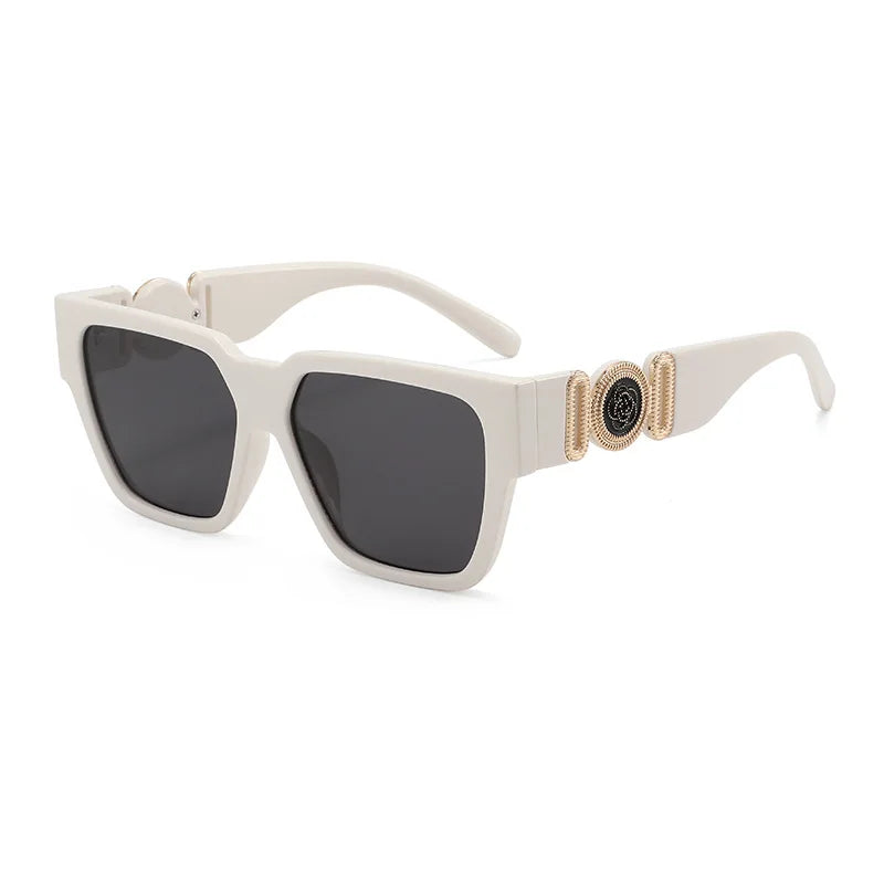 INS 2026 New Fashion Sunglasses Women Wide-leg Sun Glasses Men Trendy Brand Square Oversized Anti Blue Light Flat Mirror UV400