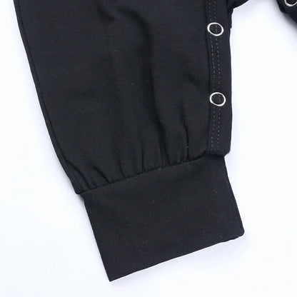 Halloween Baby Black Bat Costume Cosplay Romper Jumpsuit Infant Boys Girls Purim Party Carnival Fancy Dress Long Short Umorden