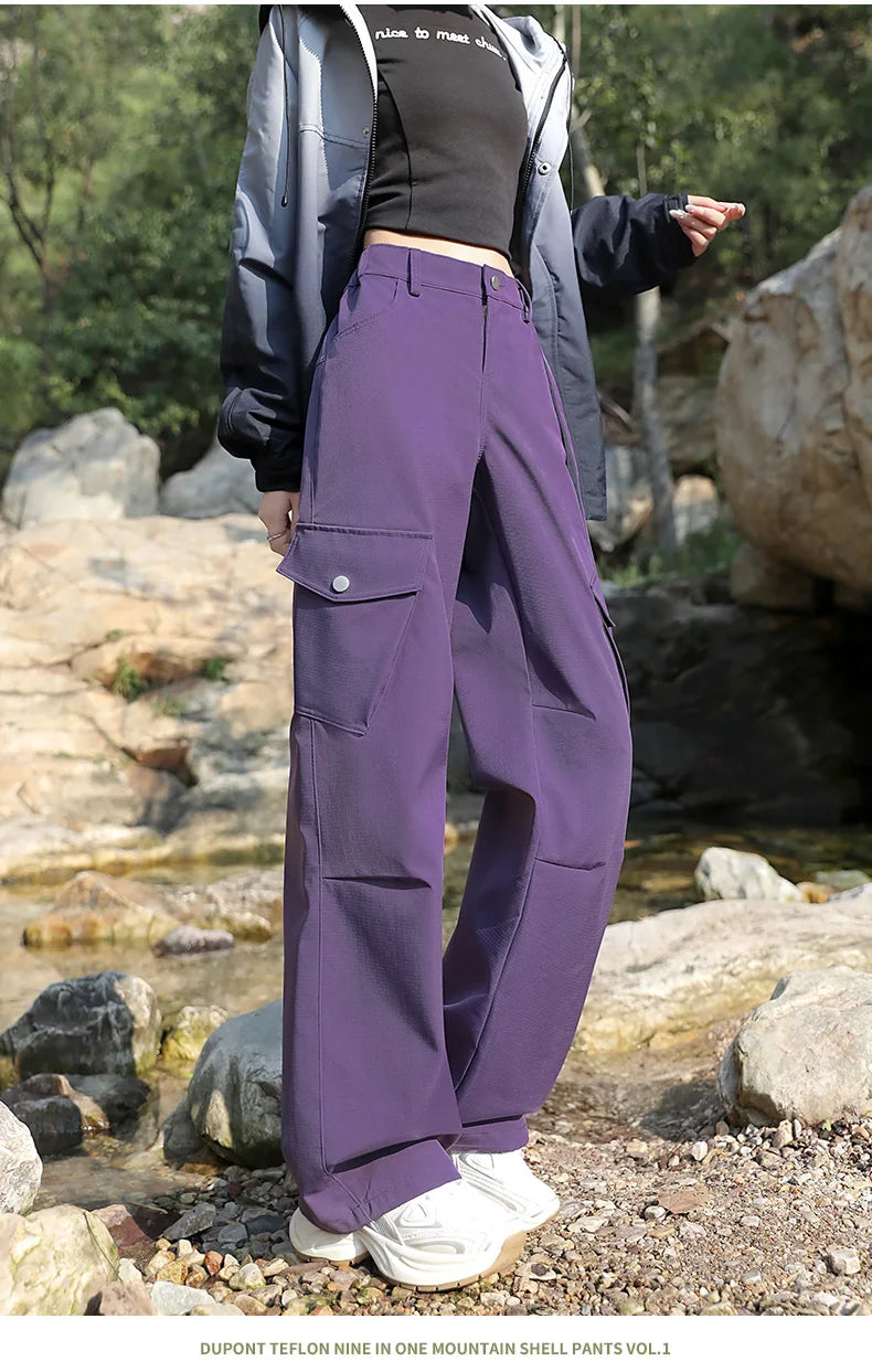 Outdoor Hiking Pants Woman 3 In 1 Removable Fleece Waterproof Camping Trousers Winter Large Pocket Windproof Cycling Travel Pant