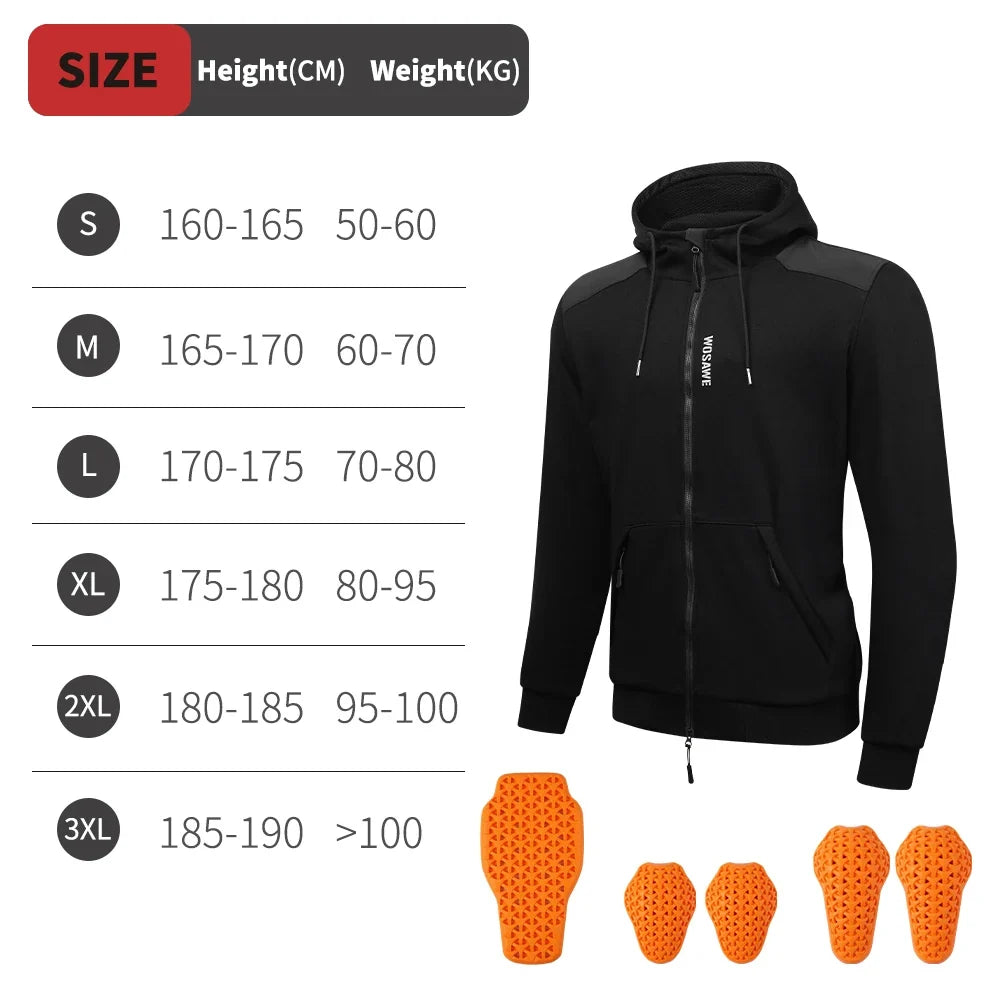 Men Motorcycle Hoodie Shirt Motorcycle Winter Warm Jacket Riding Casual Motorcycle Riding Clothes