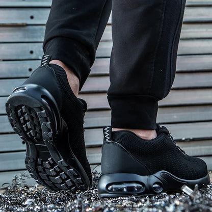 Air Cushion Work Safety Shoes For Men Women Breathable Work Sneakers Steel Toe Work Shoes Anti-puncture Safety Protective Shoes