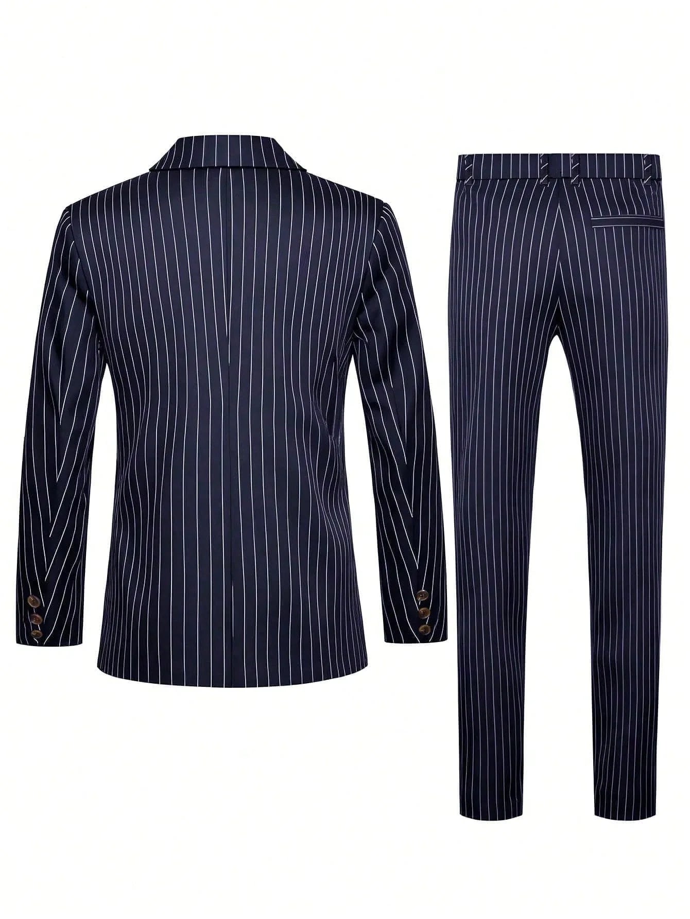 Men's Suit Sets Men's Striped Suits Dress Pants for Business Dinners and Weddings