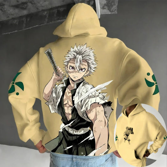 Demon Slayer: Kimetsu no Yaiba Men's Hoodie Shinazugawa Sanemi Anime Spring Autumn Winter Boy Long-sleeved Parent-child Outfit