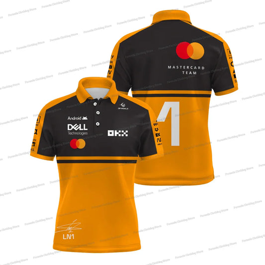 2026 New Norris 1 Team Polo Shirt Oscar Piastri 81 Driver Quick Dry T-shirt Sport Casual Top Plus Size Racing Polo for Men