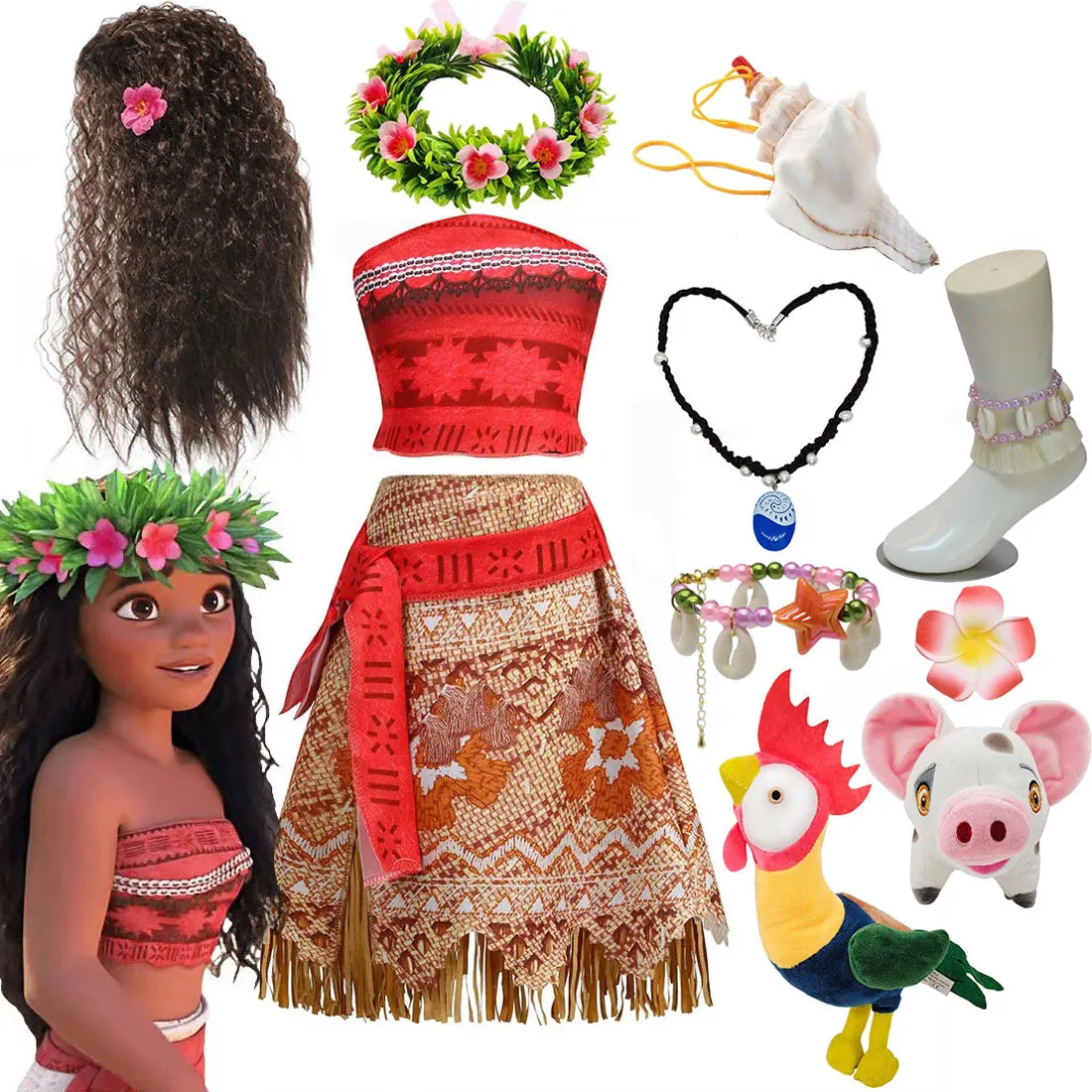 NEW Moana Episode 2 Movie Costume Princess Vaiana Role Play Dress Girls Carnival Outfit Toddler Polynesian Beach Dress