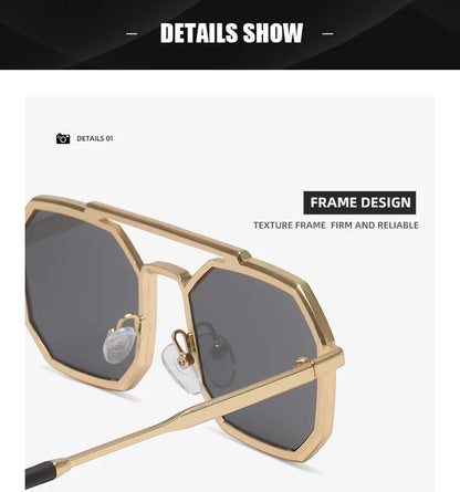 Metal Sunglasses For Men Vintage Square Sunglasses Women Trendy Luxe Fashion Sun Glasses Steampunk Shades Gafas De Sol Hombre