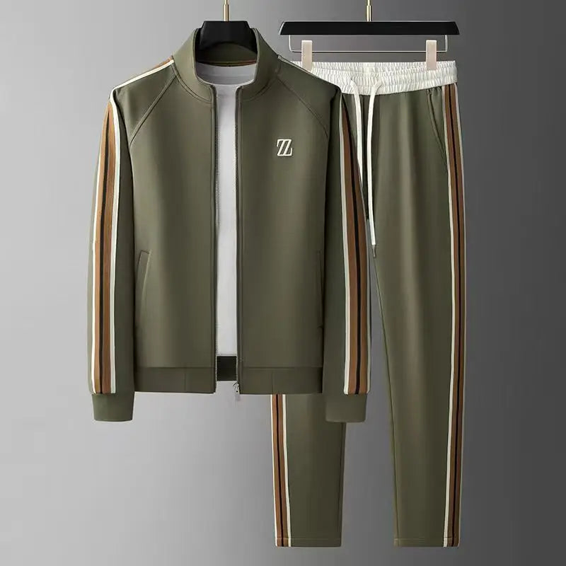 Spring Autumn Fashion Embroidered LOGO Men's Sports and Leisure  Jacket Pants 2-pc Set Youth Street Party Brand Men Sets