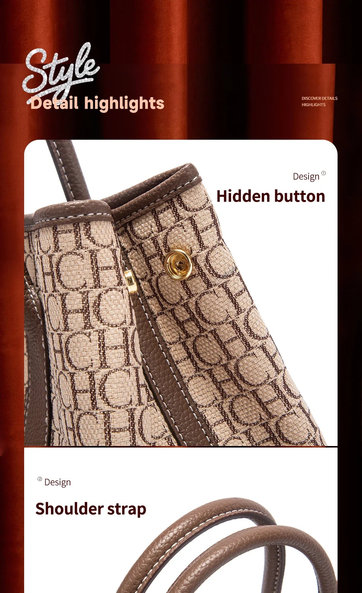 Women's Tote Bag Autumn New Fabric Splicing Handbag Convenient Carrying Mother Bag Commuter Women's Bag
