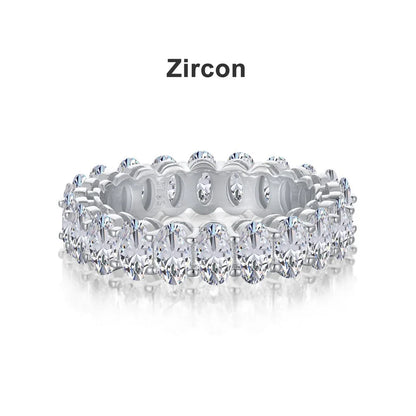 D VVS1 3*5mm Oval Moissanite Rings for Women Men Engagement Wedding Eternity Bands with GRA s925 Sliver Plated 18k Ring