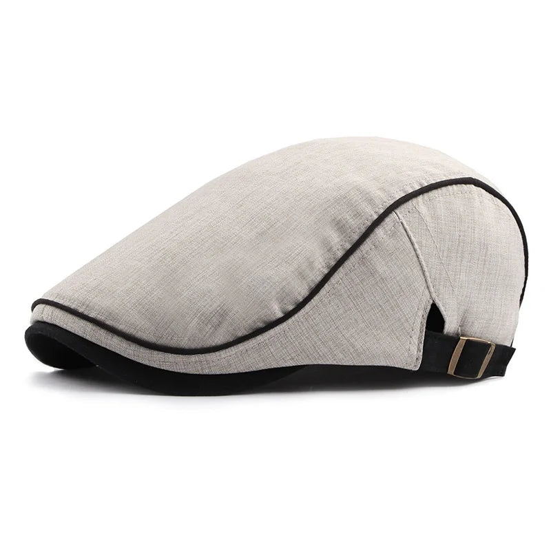 Men's Women's Beret Herringbone Flat Ivy Newsboy Hat Wool Blend Gatsby Cabbie Adjustable Cap